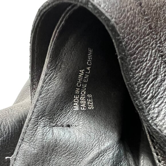 Ecote harness boots 8 ankle booties mules black leather block heel slingback - Picture 10 of 11